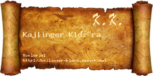 Kajlinger Klára névjegykártya